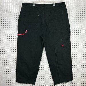 Greystone Black Gothic Y2K Baggy Jean 44x28 Worn Streetwear Skate Wide Leg Denim
